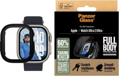 Mbrojtëse xhami PanzerGlass Snappie Full Body për Apple Watch Ultra 2, E zezë