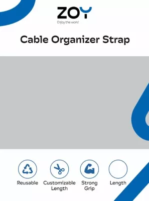 Organizues kabllosh ZOY Rzep 0.5 m i zi, 1 copë