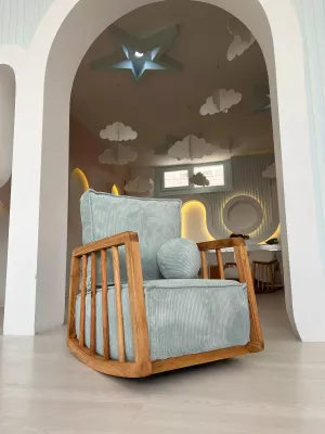 Karrige sallanan me krahë, ngjyrë kaltër, Atelier del Sofa