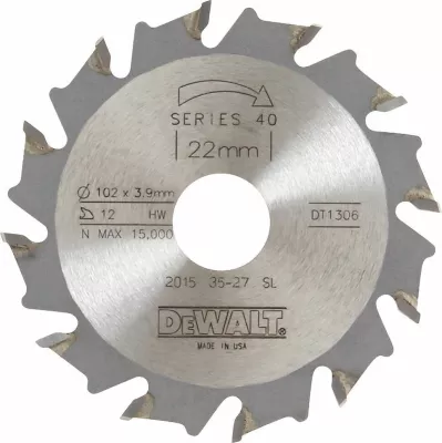 Disk sharrë rrethore DeWalt DT1306 102 mm, vrimë 22 mm, 12 dhëmbë karbid