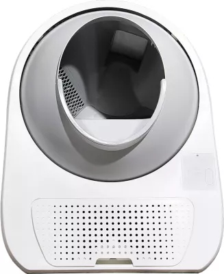 Kuti inteligjente vetëpastruese për rërë maceje Catlink Luxury Pro-X 57 L, 13 L depo mbetjesh, e bardhë, set me 3 qese + 2 filtra