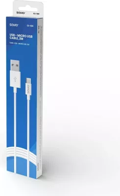 Kabllo USB-A Savio, CL-124, 480 Mbit/s, i bardhë 