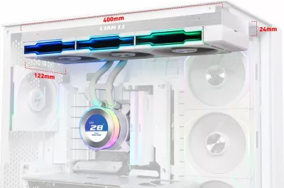 Ftohës uji AIO për CPU Lian Li Hydroshift II LCD-C 360TL (GHS2LCD36TW) 360mm, ekran LCD 2.1\", ARGB, 3x120mm, i bardhë