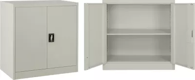 Dollap metalik i ulët, 2 hapësira, ngjyrë gri e çelët, FH5960.01, 90x40x90cm