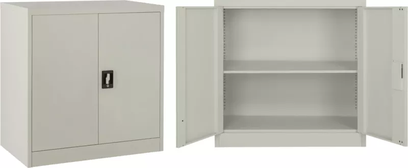 Dollap metalik i ulët, 2 hapësira, ngjyrë gri e çelët, FH5960.01, 90x40x90cm