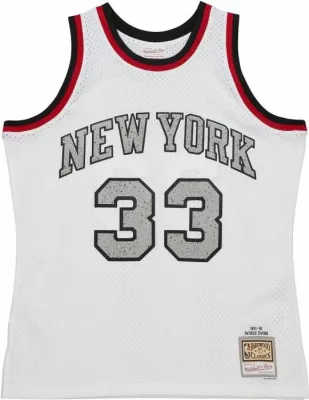 Fanellë Mitchell & Ness NBA Knicks 1991 Patrick Ewing për Meshkuj, e Bardhë