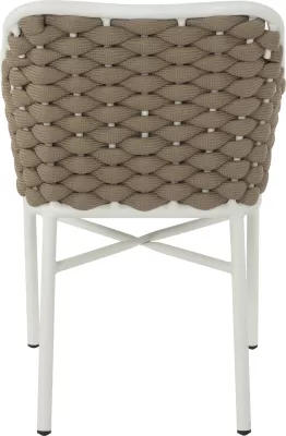 Karrige alumini FH5858.02 e bardhë me litar bezhë 56x58x76Hcm