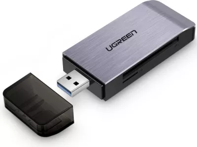 Lexues kartelash memorie UGREEN 50541, 4-në-1 USB 3.0 (SD/microSD/CF/MS), argjend