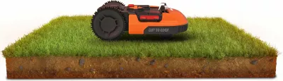 Robot kositës bari Worx Landroid M700 WR142E, 20V 4Ah, deri 700 m², Wi‑Fi, portokalli/zezë