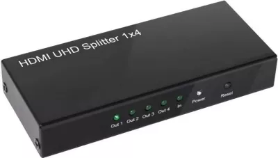 Splitter HDMI Club3D, 1 në 4, 4K60Hz, metal, i zi