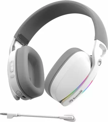 Kufje Marvo HG9086W Wireless Gaming RGB, 2.4G/BT5.3/Me kabllo, E bardhë