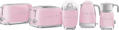 Ibrik elektrik SMEG KLF04PKEU, 1.7L, 2400W, 7 temperatura, rozë