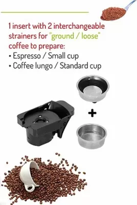 Makinë espresso multi-kapsula CAMRY CR4414, 19 bar, 0.6 L, 1450 W, bardhë/zezë, set me adaptera + filtër kafe të bluar