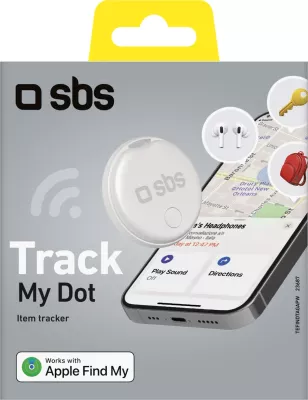 Tag gjurmues, SBS, Track My Circle, Apple Find My, alarm 90–100 dB, IP65, bateri CR2032, e bardhë, 1 copë