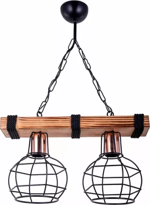 Dritë tavani me 2 llamba PWL-1033 E27 arre-e zezë 40x15x60cm