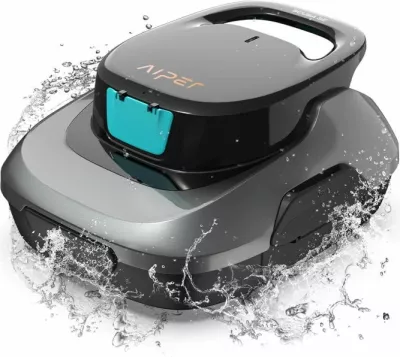 Robot pastrues pishine AIPER Scuba SE, pa kabllo, me bateri 90 min, shportë filtri 2L, gri