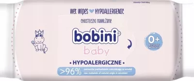 Peceta të lagura për fëmijë Bobini Baby Hypoallergenic, 60 copë