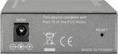 Konvertues media LevelOne RJ45 në SC, Fast Ethernet, Single-Mode Fiber, 20km, Gri