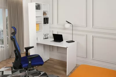 Tavolinë studimi me raft libra, ngjyrë latte dhe e bardhë, Cmu-206-Dd-1
