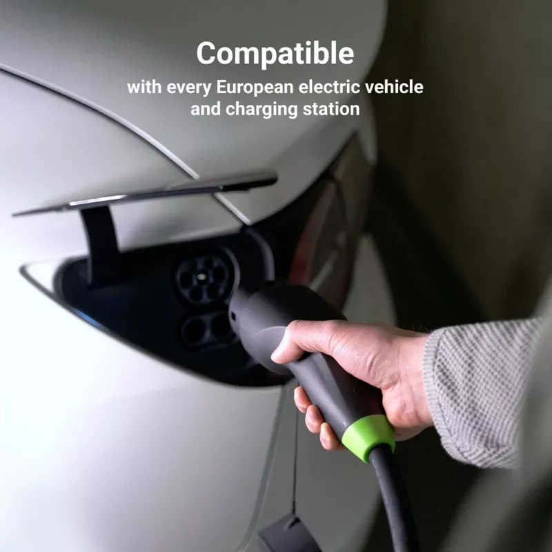 Kabëll karikimi për vetura elektrike Green Cell EVKABGC03, 5 m, i zi