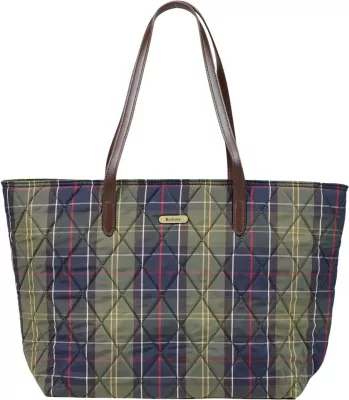 Çantë shopper për femra Barbour Wetherham Quilted Tartan 262MLBA0344, e gjelbër