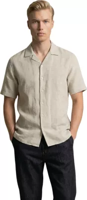 Këmishë me mëngë të shkurta për meshkuj Gianni Lupo GL7658S-S26, bezhë
