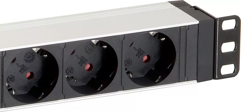 Listë prizash rack Equip 19" 8x Schuko, 1.8m, alumini