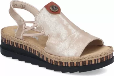Sandale wedge për femra Rieker V7972-60, të arta