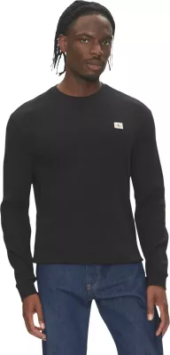 Maicë me mëngë të gjata për meshkuj Calvin Klein Jeans LS Waffle Badge Crew LV040EM217, e zezë