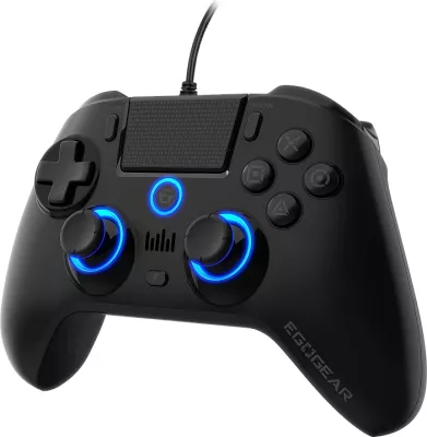 Kontroller me kabllo EGOGEAR SC10 RGB, për PS4/PS3/PC, jack 3.5 mm, kabllo 2 m, i zi