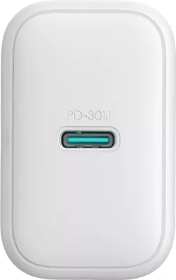 Karikues rrjeti USB-C PD 30W QC SFC, Joyroom JR-TCF24, 1 port, PPS, prizë EU, kabllo USB-C 1m, i bardhë, set