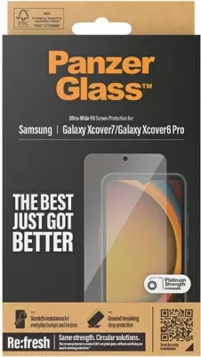 Mbrojtës xhami PanzerGlass Ultra-Wide Fit për Samsung Galaxy Xcover7/Xcover6 Pro