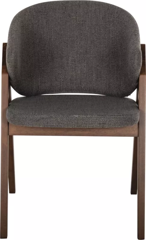 Karrige për ngrënie HANA FH9746.02 dru gome ngjyrë arre-stof ngjyrë gri 55x60x84H cm., set prej 2 copë