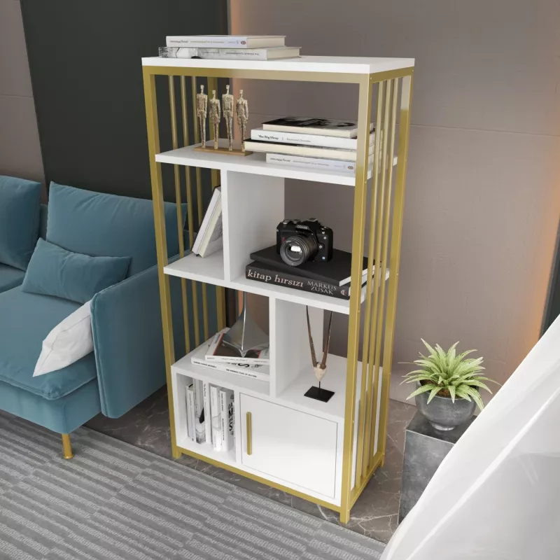 Raft librash Hanah Home, Valero, i bardhë dhe i artë