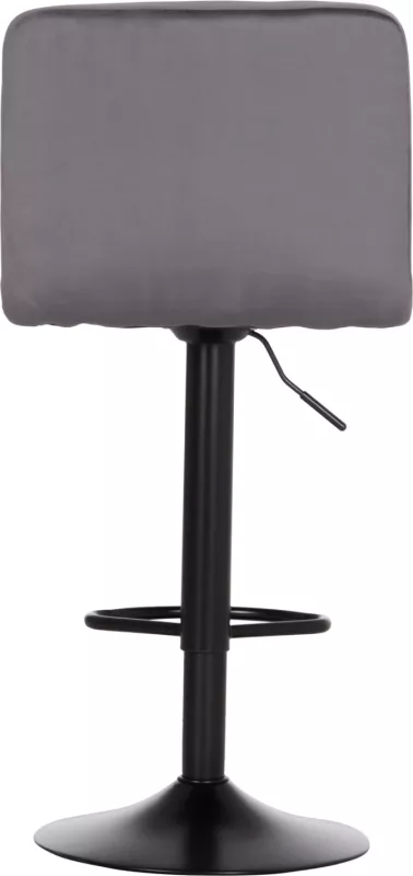 Karrige për bar rrotulluese DIANA, kadife gri, metal i zi mat, FH202.41, 44x52x109cm, set prej 2 copësh