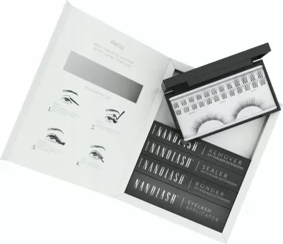 Set për zgjatje qerpikësh për femra Nanolash DIY Extensions Starter Kit, 36 copë, e zezë