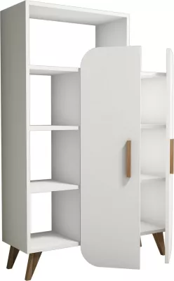 Raft librash Hanah Home, formë moderne, ngjyrë e bardhë