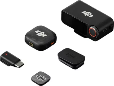 Mikrofon pa tela DJI MIC 3, 1 dërgues + 1 pranues, Bluetooth, 8 orë, i zi