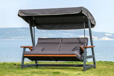 Karrige lëkundëse treshe për kopsht, ngjyrë antracit, Skye Decor Nova 2400