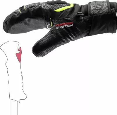 Dorëza skijimi Leki WCR Team 3D Junior Mitt 5.0, madhësia 5, e zezë