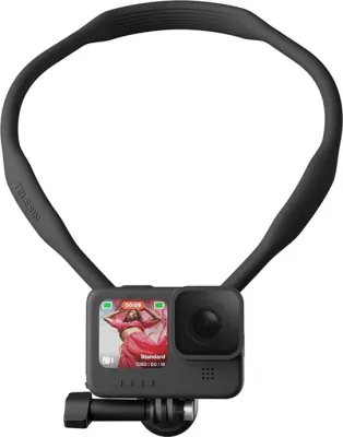 Mbajtës qafe Telesin TE-HNB-003 për kamera sportive/telefona, i zi
