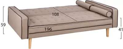 Krevat divan me pëlhurë bezhë dhe 2 jastëkë FH3150.02 224x88x84 cm