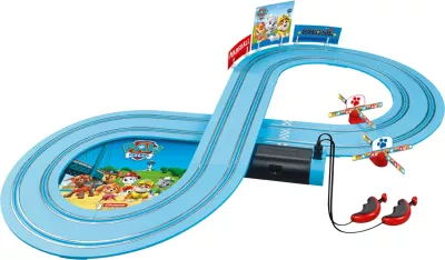 Set veturash Carrera RC Paw Patrol On the Track, plastikë, ngjyrë kaltër dhe e kuqe