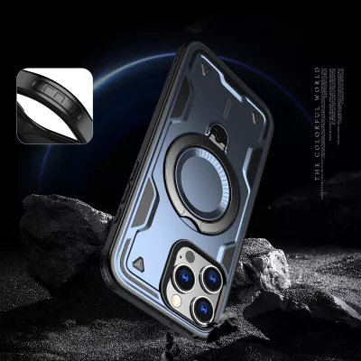 Mbështjellës Hurtel Hybrid Armor Trendy me MagSafe për iPhone 16 Pro Max, Blu