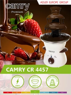 Fontanë çokollate CAMRY CR4457 500 ml 80 W, e bardhë/kafe