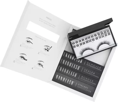 Set për qerpikë artificial për femra Nanolash DIY Extensions Starter Kit, 36 copë, e zezë