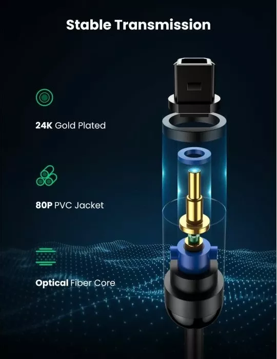 Kabllo optike Toslink UGREEN 70893 3 m e zezë, polybag thumbnail 3