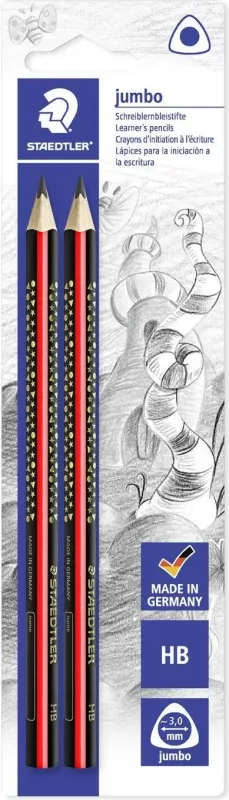 Set lapsa grafiti STAEDTLER Jumbo 2 copë, trekëndësh, FSC, HB/2B