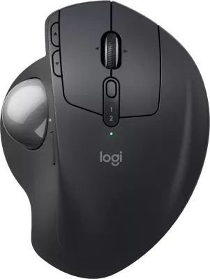 Maus trackball Logitech MX Ergo S, wireless 2.4GHz/BT, 8 butona, bateri deri 120 ditë, me Logi Bolt USB-C receiver, Graphite