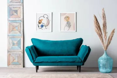 Divan-krevat 2 vendësh, Atelier del Sofa, Vino Daybed, ngjyrë petrol green, GR124\01